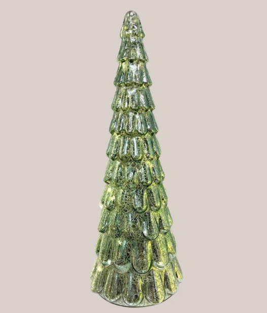 Frost Drop Glass Tree - Light Green