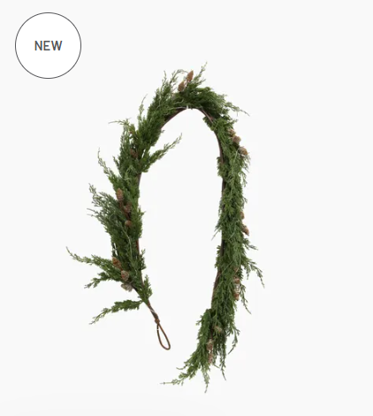 Cedar & Pinecone Swag with Lights