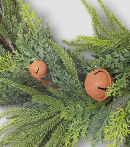 Mixed Pine Garland with Bows & Bells