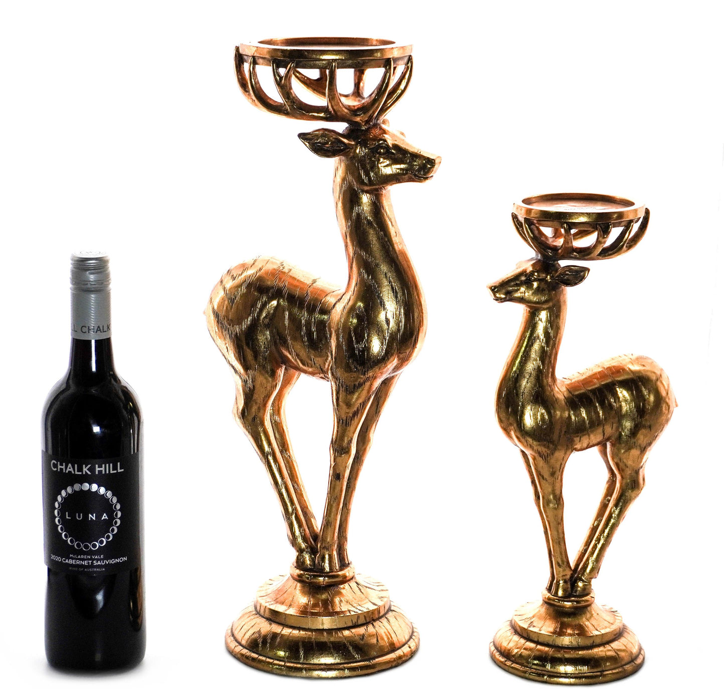 Gold Candle Holder - Reindeer