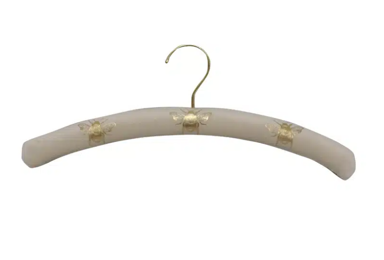 Bee Velvet Coat Hanger - Pearl