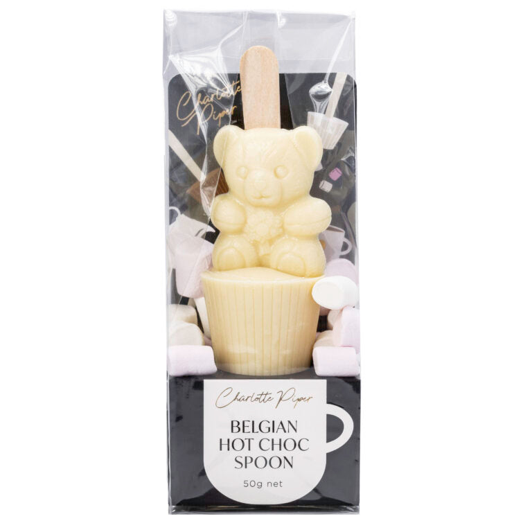 White Hot Chocolate Spoon - Teddy Bear