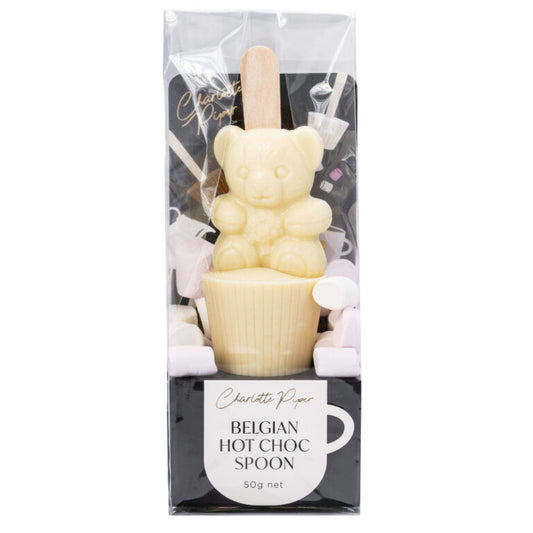 White Hot Chocolate Spoon - Teddy Bear
