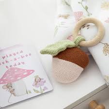 Knitted Acorn & Leaf Rattle