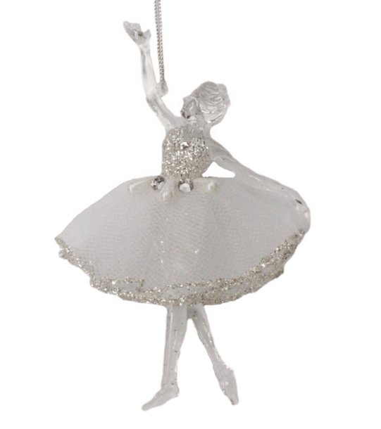 Ballerina White Dress - One arm raised