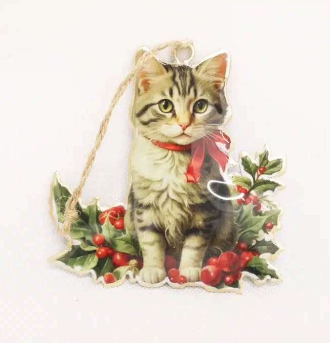 Vintage Cat with Garland