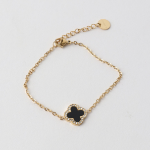 Clover Single Bracelet Gold/Black