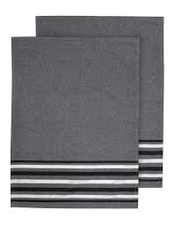 Lennox Stripe Black 2pk Kitchen Towels