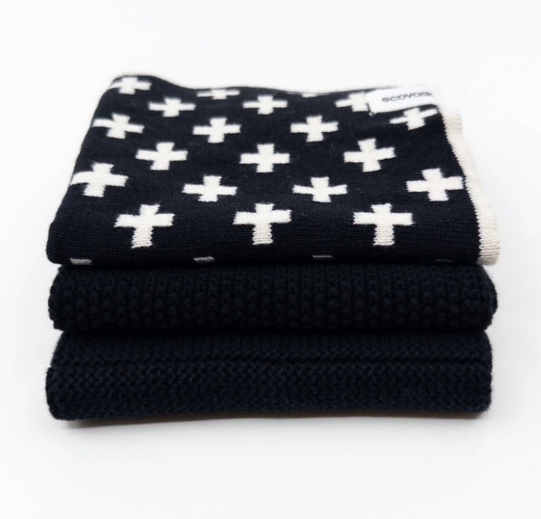 ECOVASK Dishcloth Variety 3 Pack-Monochrome