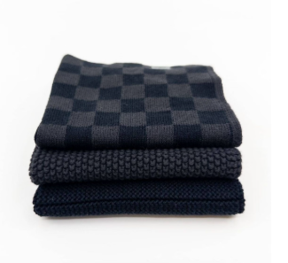 ECOVASK Dishcloth Variety 3 Pack-Poppyseed Chq