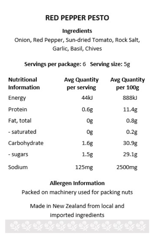Red Pepper Pesto Gourmet Dip Mix