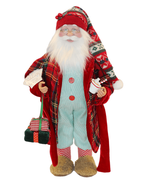 Santa in Pyjamas with Hot Chocolate