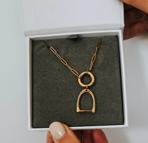 Charm Holder Stirrup Necklace - KATY B