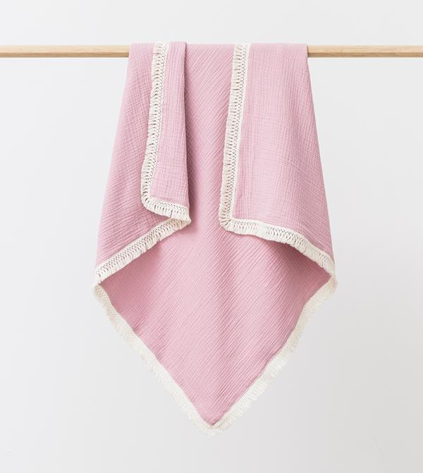 OTD Muslin Blanket with Tassel Trim
