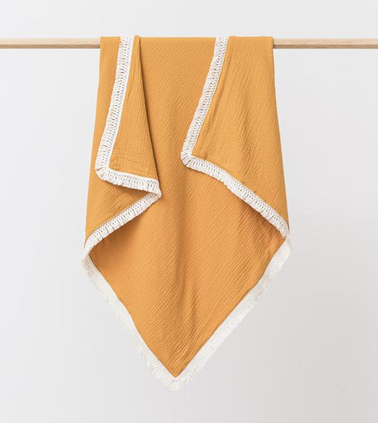 OTD Muslin Blanket with Tassel Trim