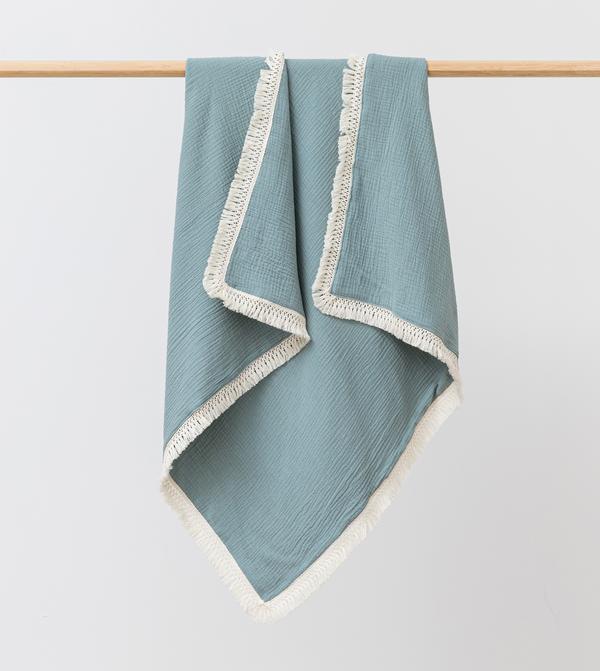 OTD Muslin Blanket with Tassel Trim