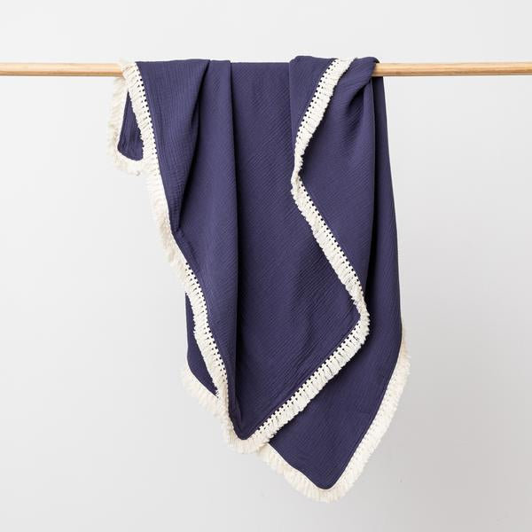 OTD Muslin Blanket with Tassel Trim