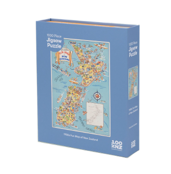 NZ 1950's Fun Map of New Zealand - Jigsaw Puzzle