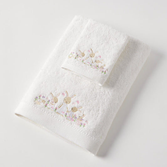PILBEAM Jiggle & Giggle Bunny Garden Hand Towel & Face Washer
