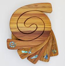 KAURI/RIMU SPIRAL 2 in 1 TABLE MAT WITH PAUA
