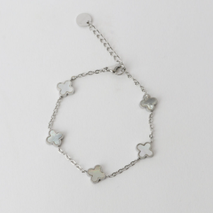 Clover Multi Bracelet Silver/White
