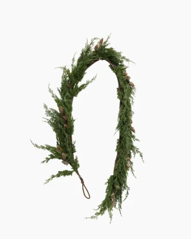 Cedar & Pinecone Swag with Lights