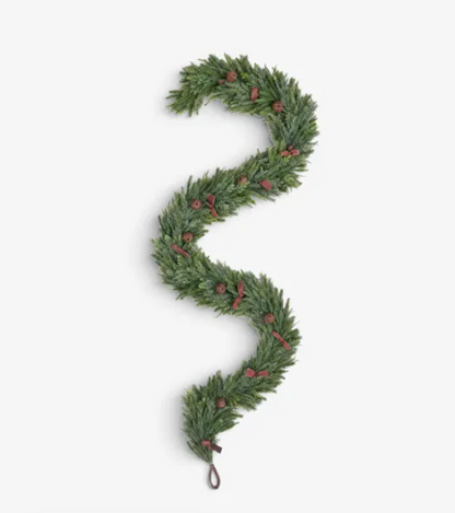 Mixed Pine Garland with Bows & Bells
