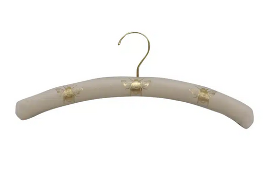 Bee Velvet Coat Hanger - Pearl