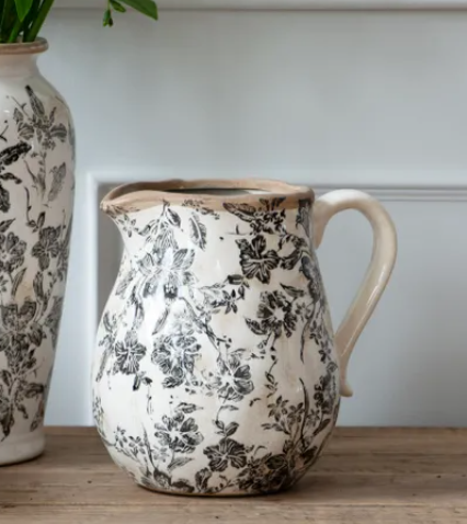 Black Floral Jug