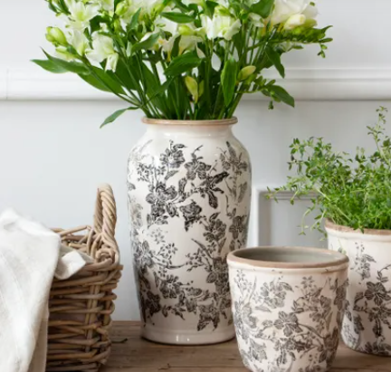 Black Floral Vase
