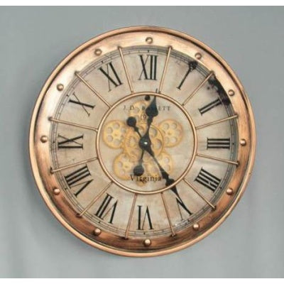 Distressed Copper Gear Clock