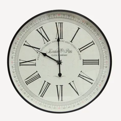 Noir Compass Clock