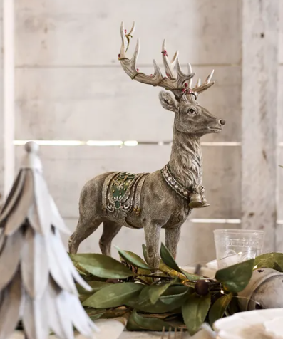 Grey Deer with Bells
