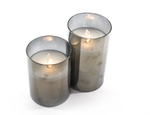 Glass Moving Wick Candle-SILVER