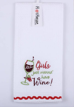 Hot House Embroidered Tea Towels