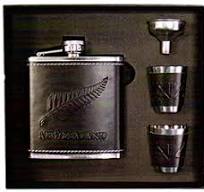 Hip Flask Set - Embossed Fern