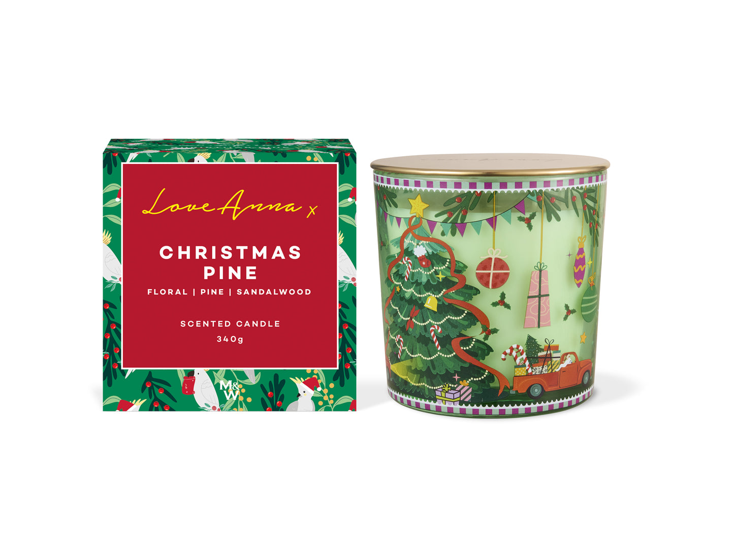 LOVE ANNA X Festive Down Under Candle 340gm - Pine