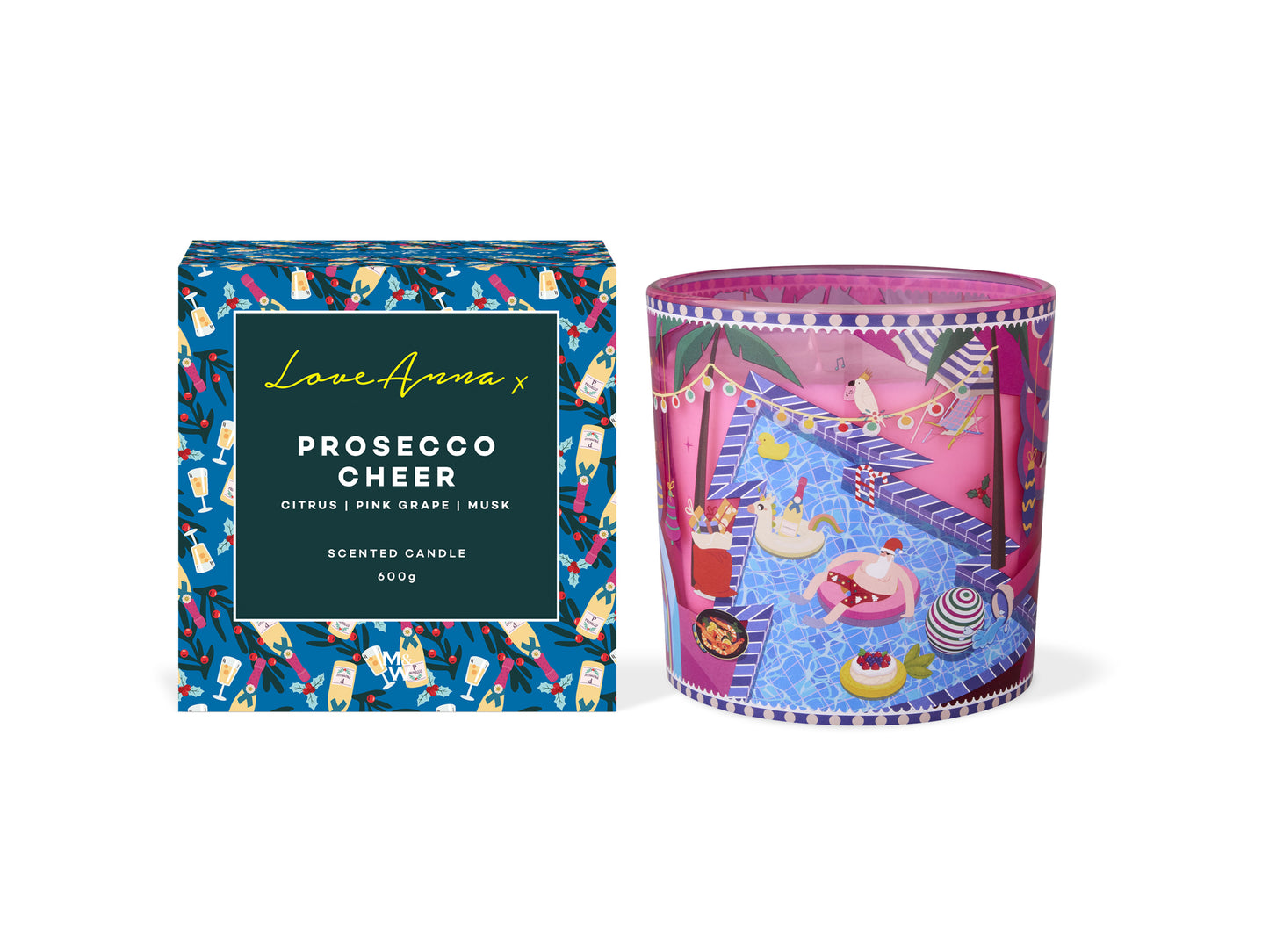 LOVE ANNA X Festive Down Under Candle 600gm - Prosecco