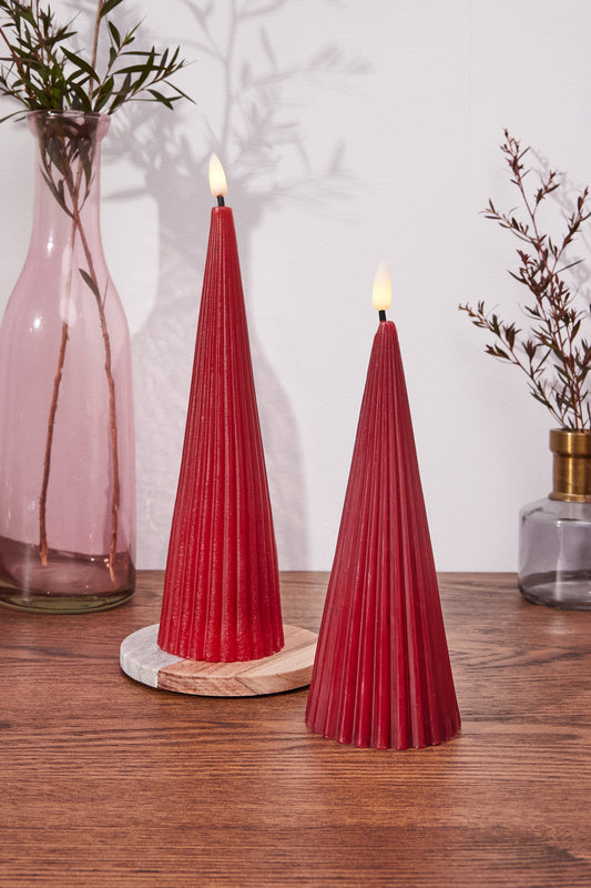 Let's Get Lit - Linea LED Cone Candle Cherry