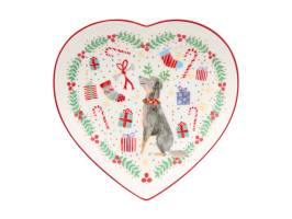 Jolly Joy Joy Heart Dish - Dog