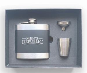Men's Republic Hip Flask Set - Black