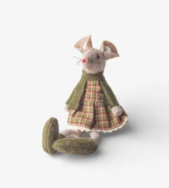 Green Tilly Mouse Sitting