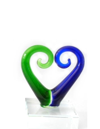 Koru Heart - Green/Blue