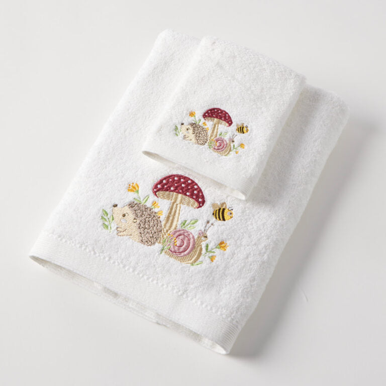 PILBEAM Jiggle & Giggle Mushroom Meadow Bath Towel & Face Washer
