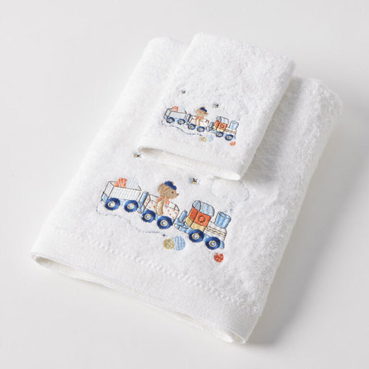 PILBEAM Jiggle & Giggle Toot Toot Bear Bath Towel & Face Washer