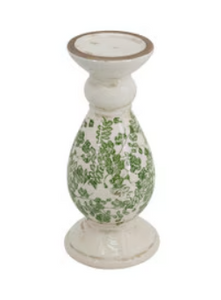 Candle Holder - Green/White