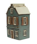 Alsace Tea Light House with Shutters Blue