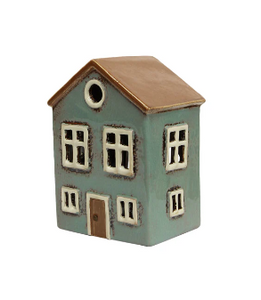 Alsace Tea Light House Light Blue