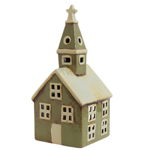 Alsace Tea Light Church Olive Green