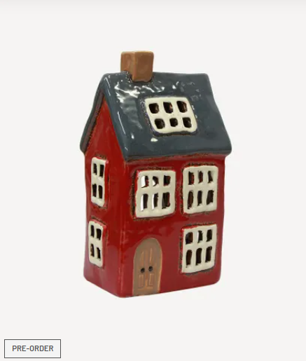 Alsace Tea Light House Navy Roof